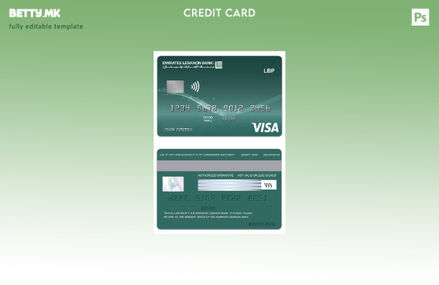 модерен стил Либан Емирати Либан Банка виза класичен шаблон за дебитна картичка